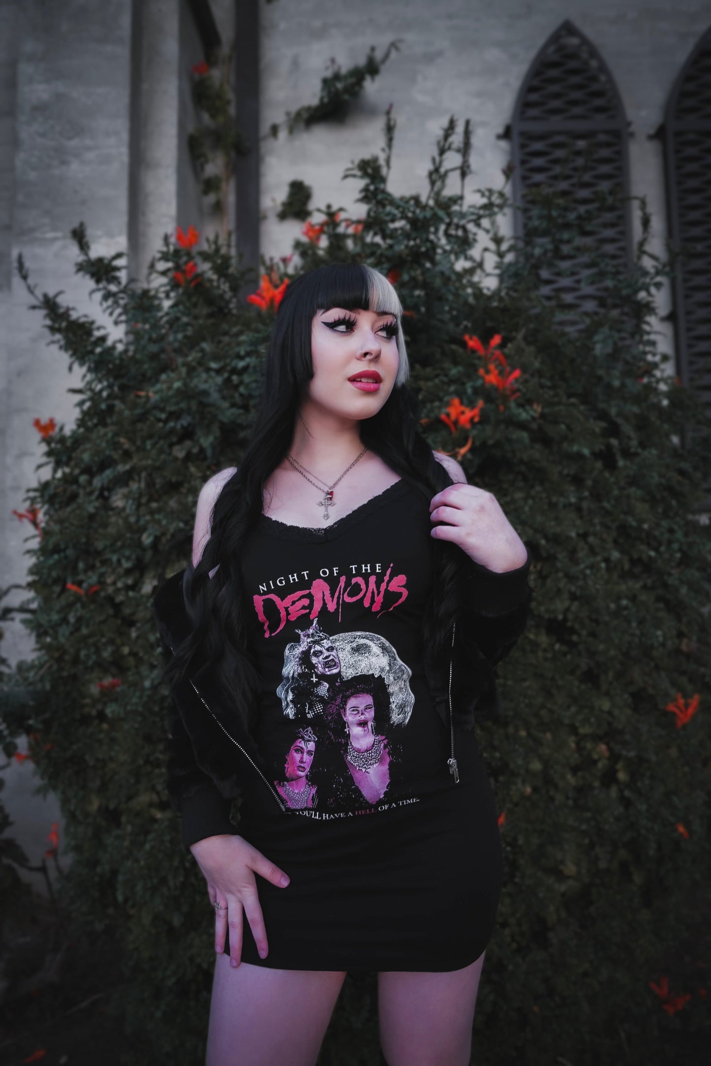 Night of the Demons Lace Strap Dress