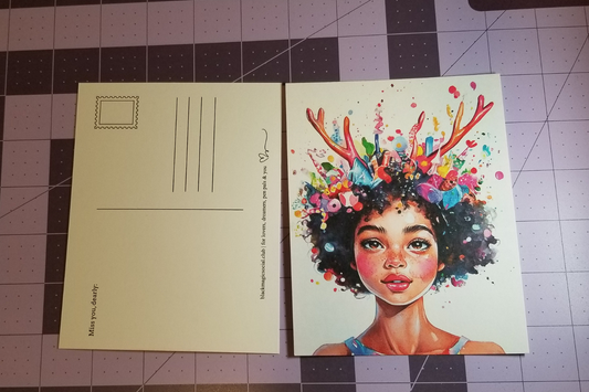"Miss You Dearly" | Vibrant Afro-Fantasy Postcard