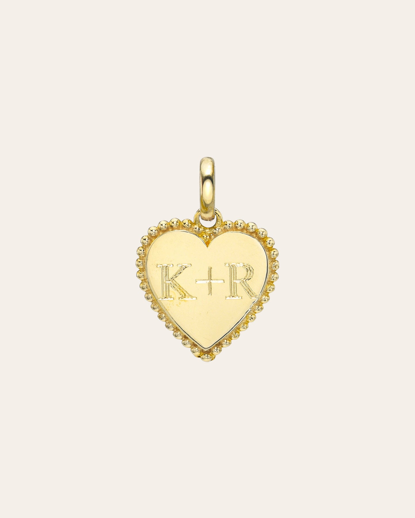 14K Gold Milgrain Heart Pendant