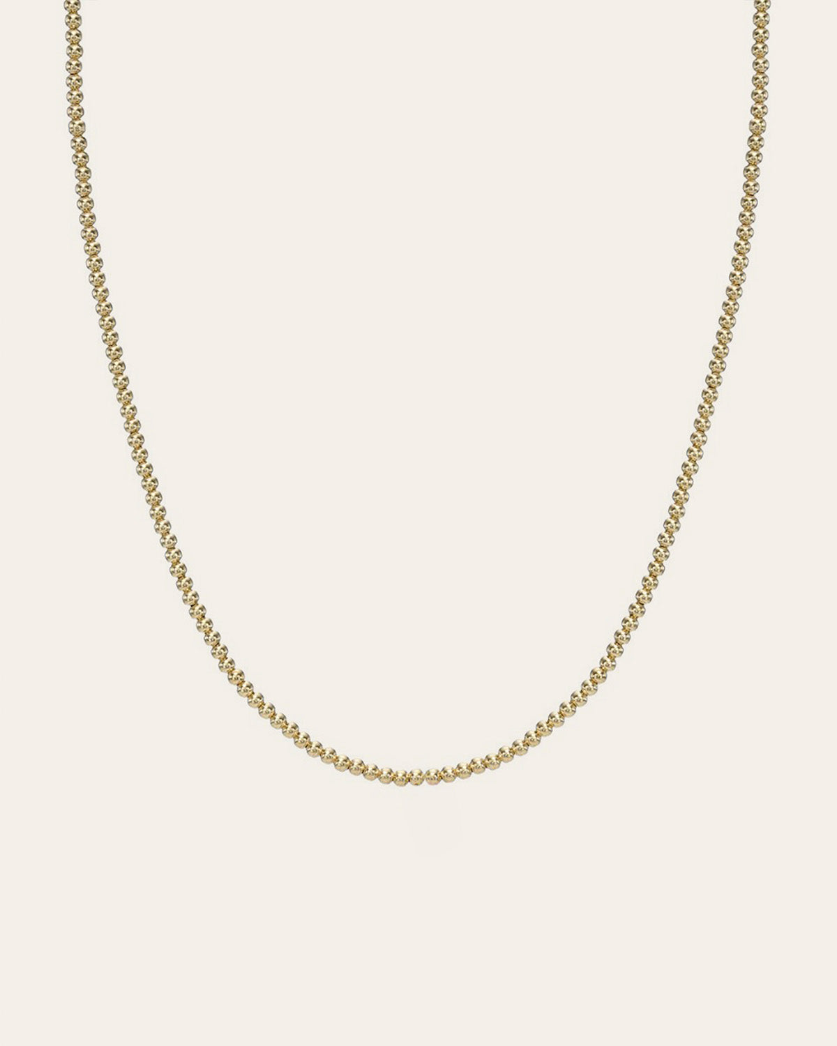 14K Gold Mini Diamond Initial Bead Necklace