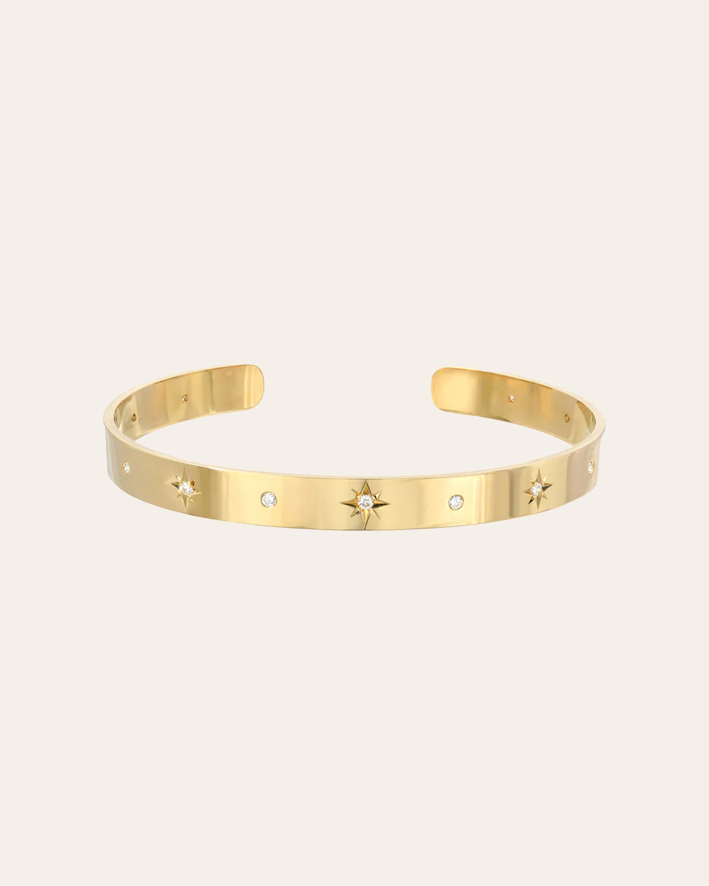 14k Gold Diamond Sunburst Cuff
