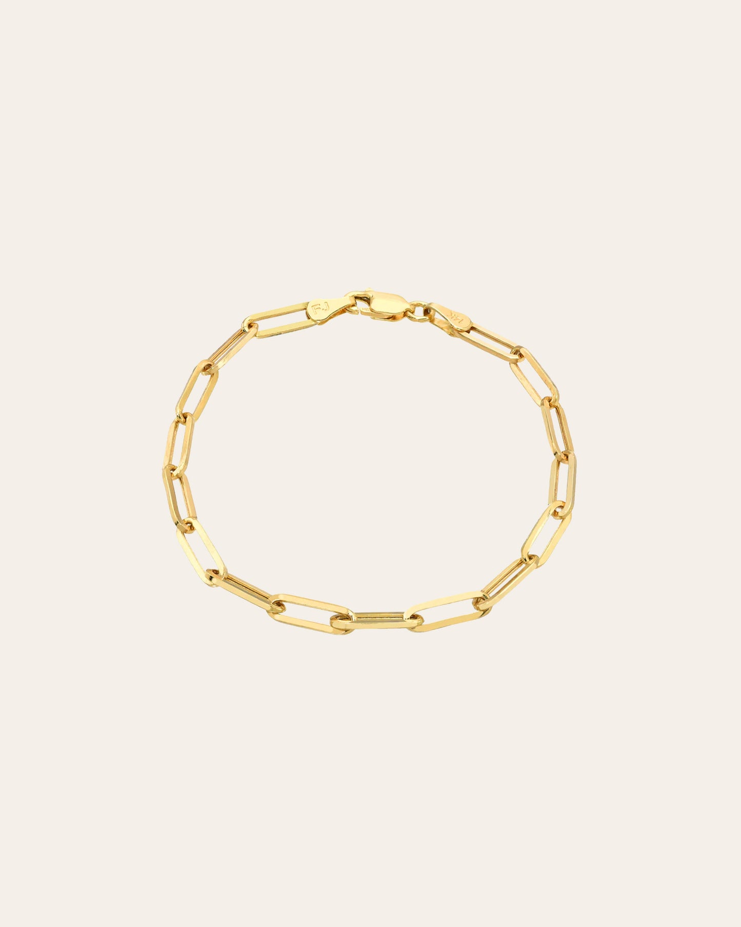 14k Gold Large Paper Clip Chain Bracelet