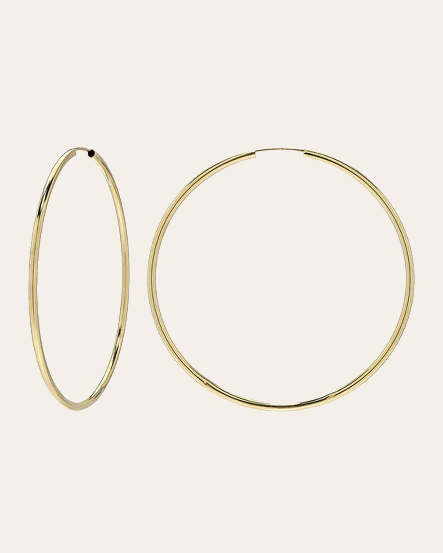 14k Gold Large Thread Hoop Earrings