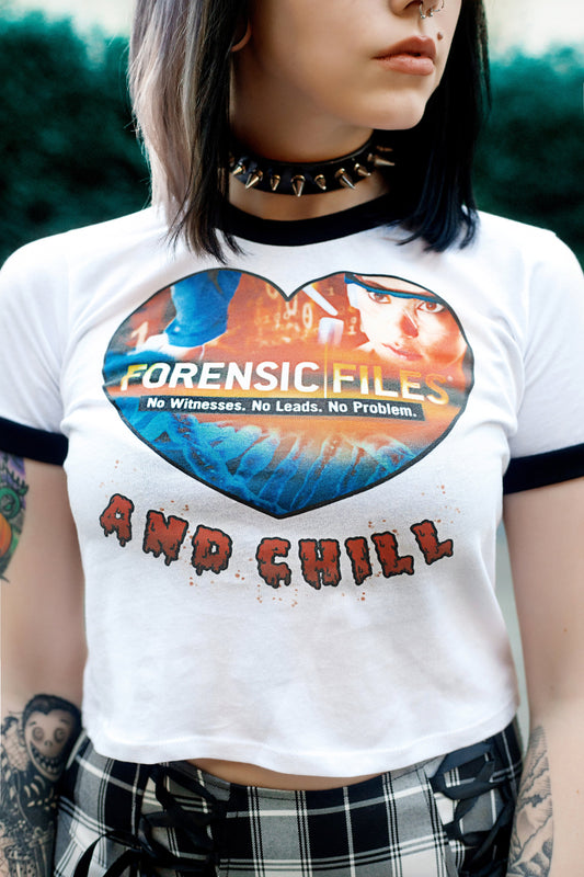 Forensic Files Ringer Tee (Black or white)