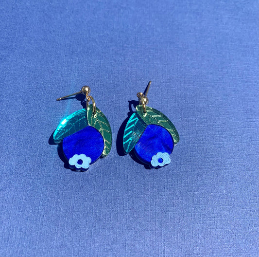 Baby Blueberries Acrylic Earrings