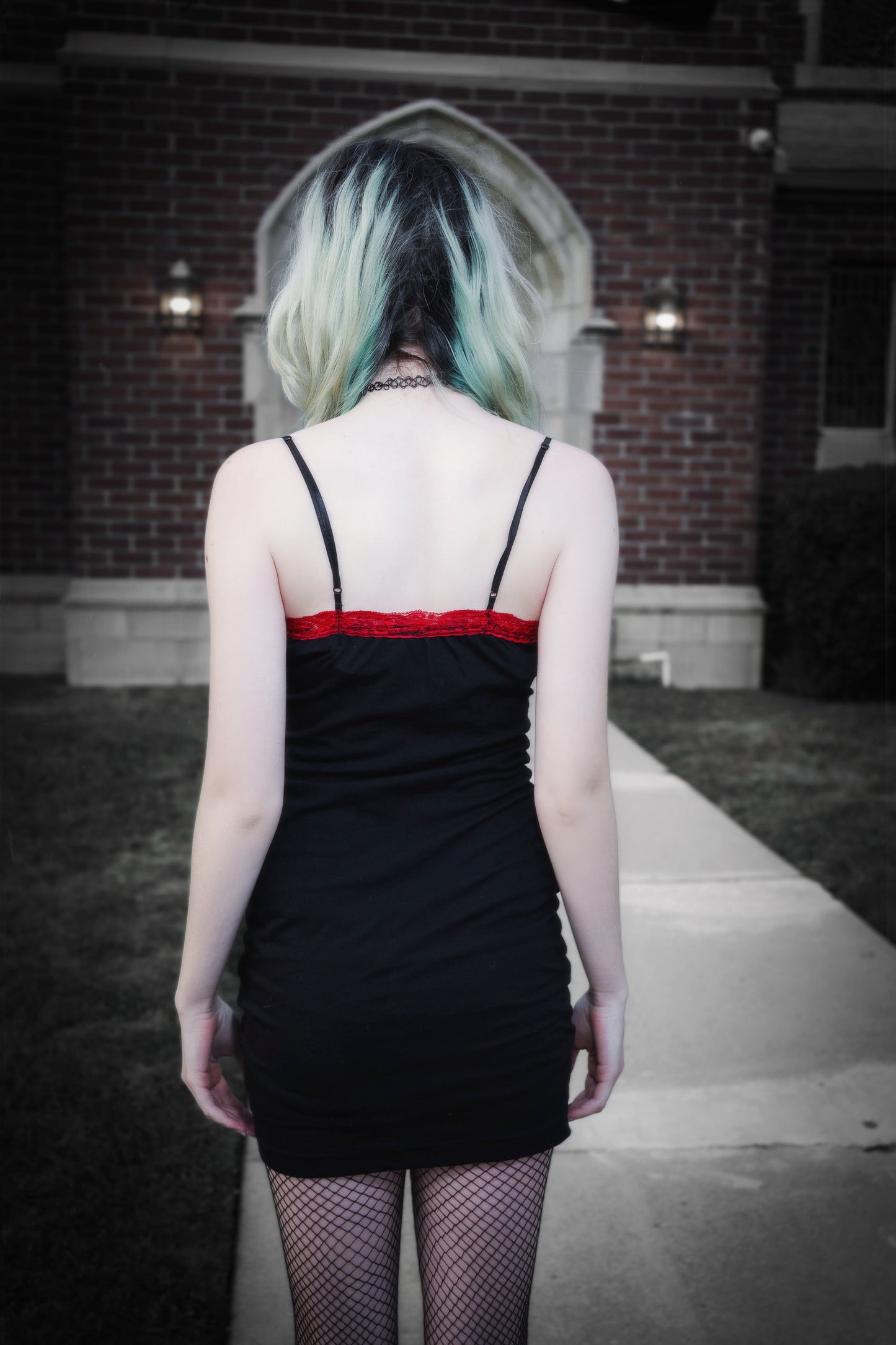 Venom Red Lace Strap Dress