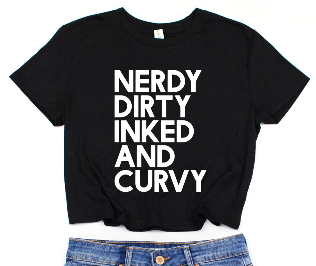Cropped T-Shirt - Nerdy Dirty Inked and Curvy