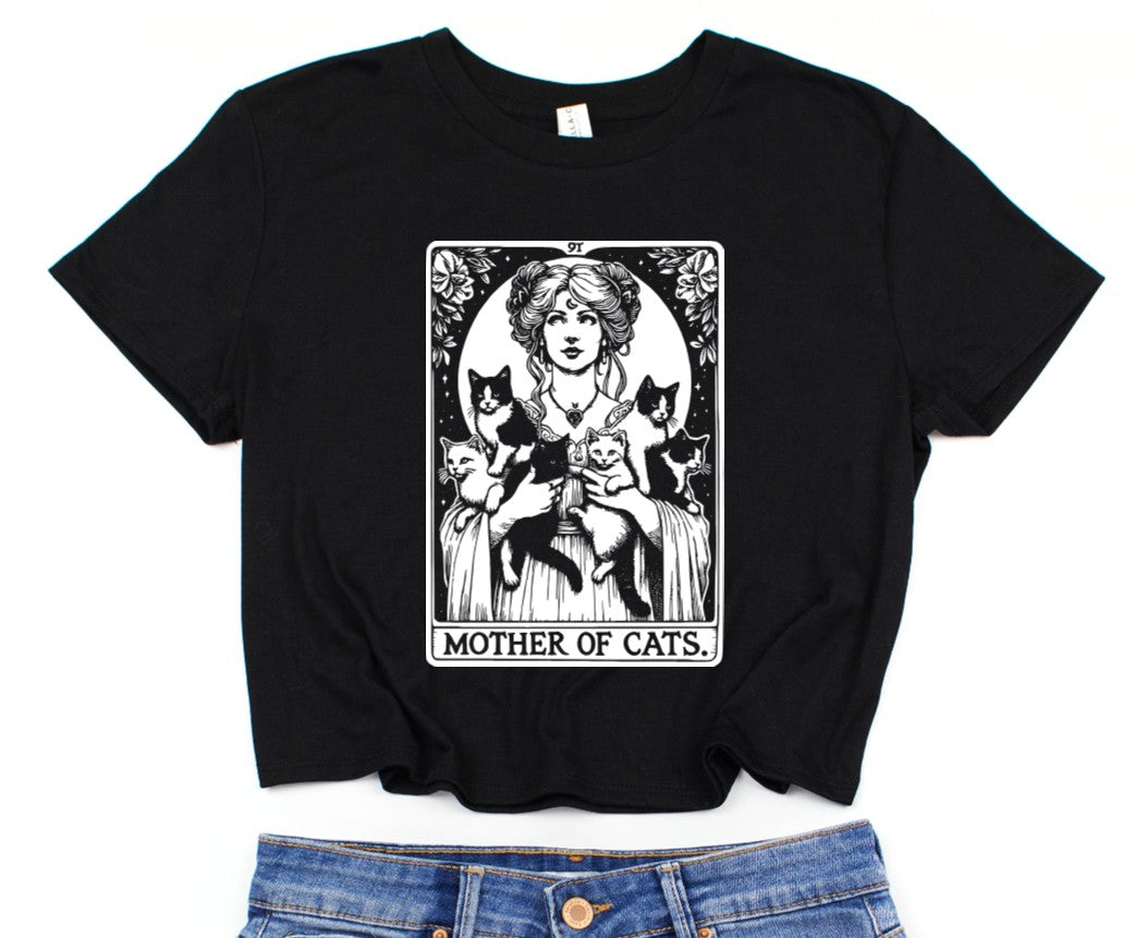 Cropped T-Shirt - Mother of Cats