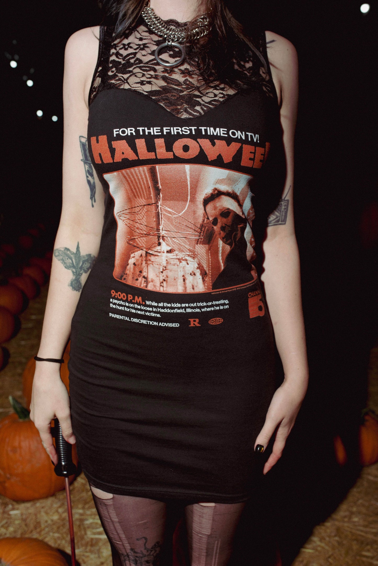 Halloween High-Neckline Lace Dress