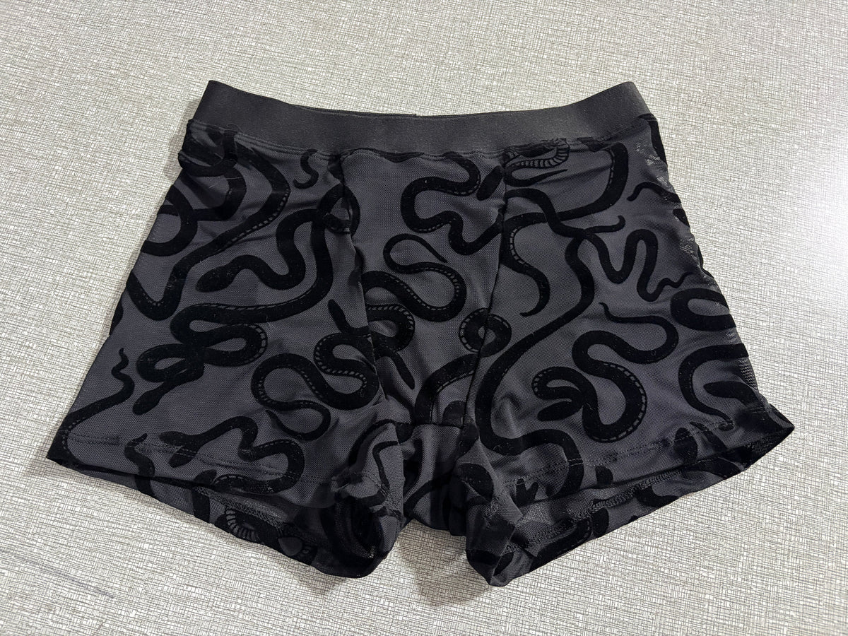 Sheer Boxer Briefs Shorts - SNAKES - READY TO SHIP