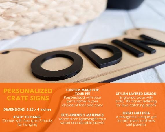 Personalized Dog Bone Crate Name Sign