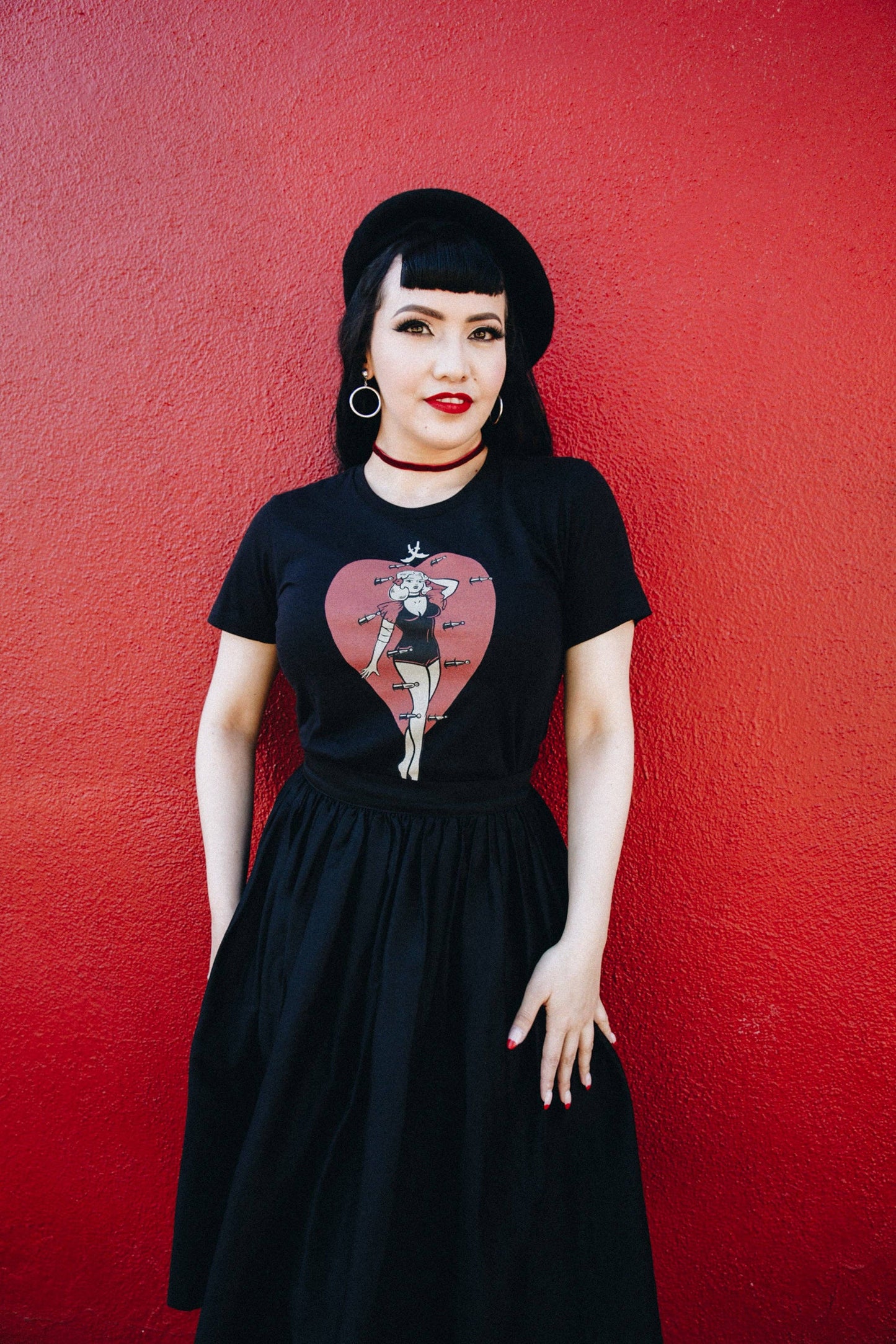 Heart Attack Fitted Tee in Black SMALL