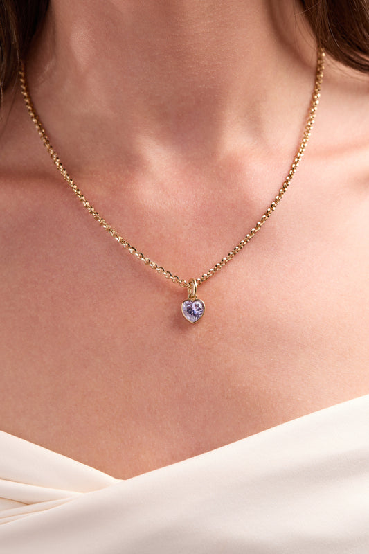 April 'Strength' Heart Birthstone Charm