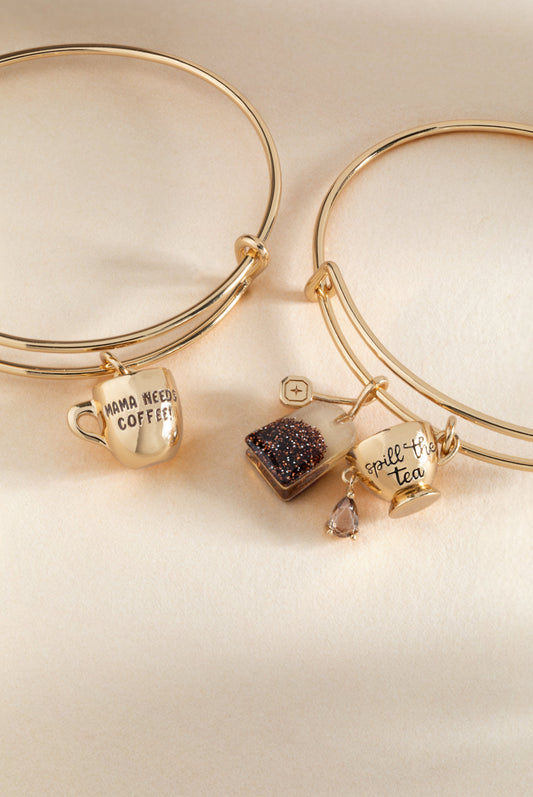 'Mama Needs Coffee' Mug Charm Bangle
