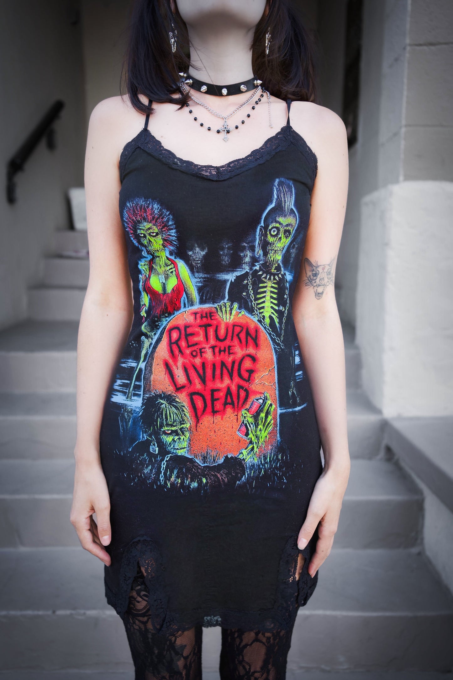 Return of the Living Dead Slit Lace Dress