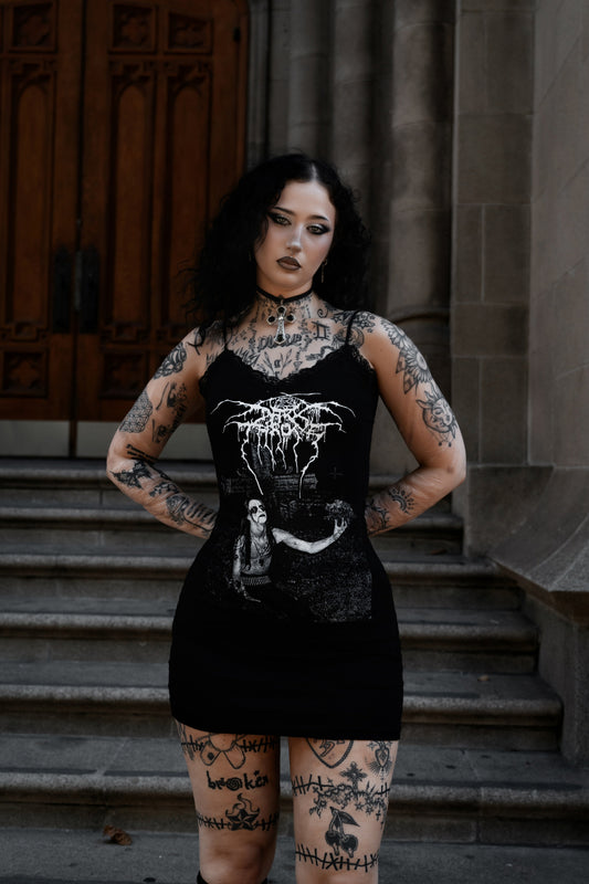 Darkthrone Lace Strap Dress