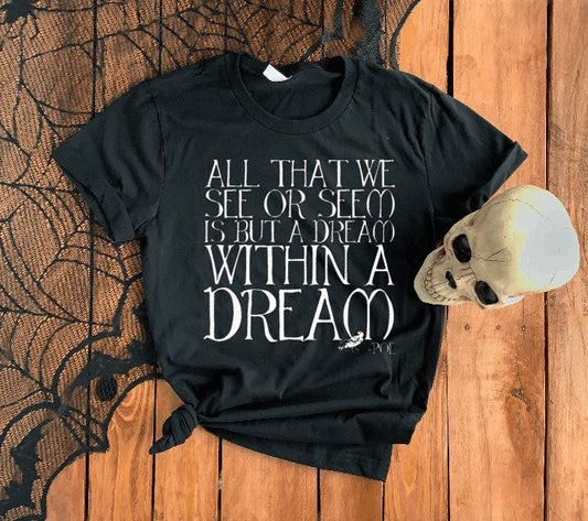 All That We See Or Seem, Is But A Dream Within A Dream Poe Quote T-Shirt