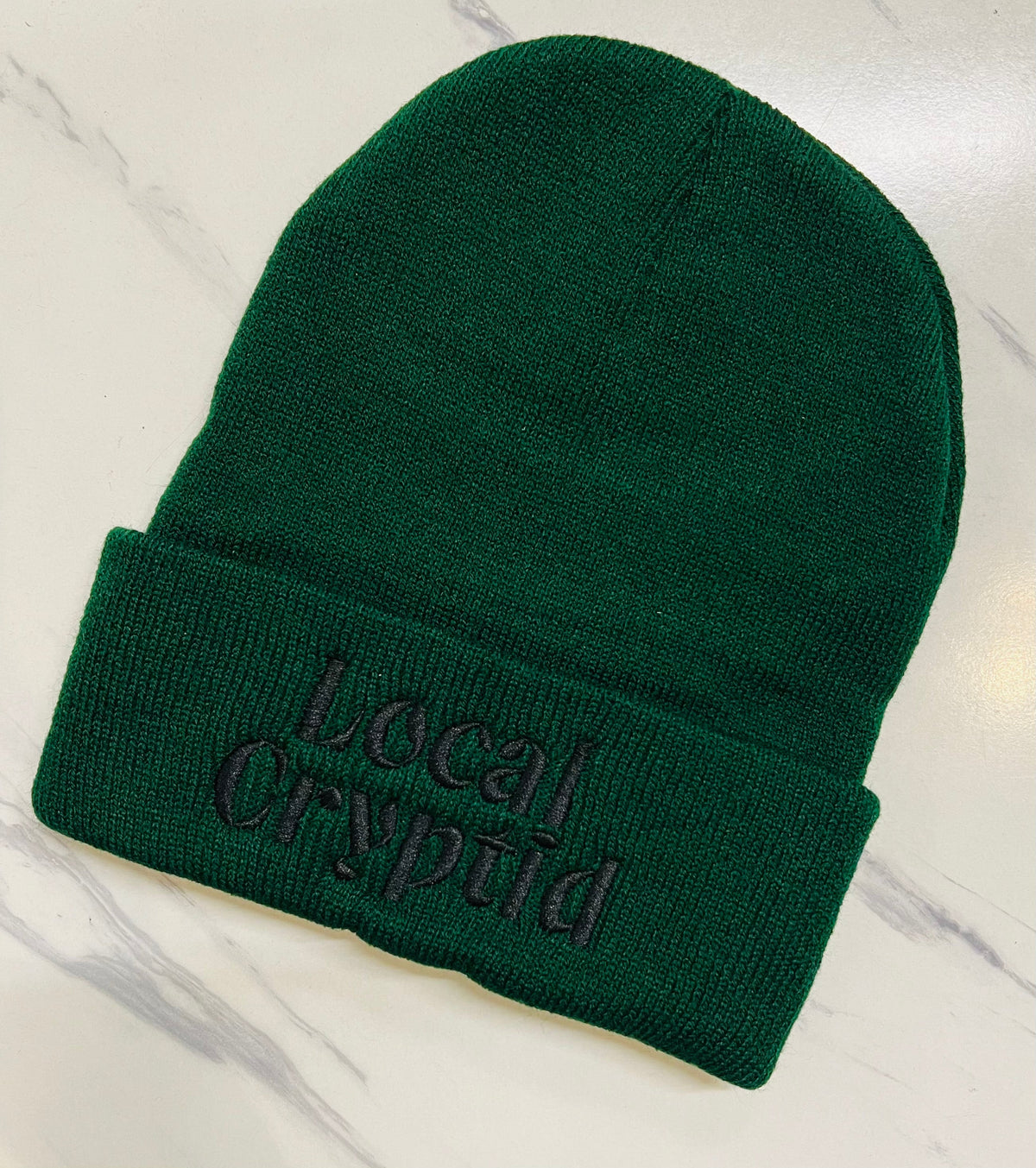 Vegan Beanie - Emerald - Local Cryptid - READY TO SHIP
