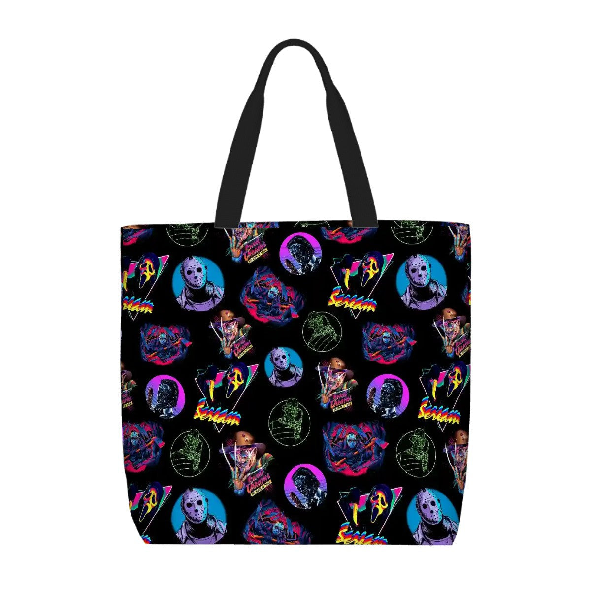Printed Beach Bag / XL Tote Bag - 80s horror