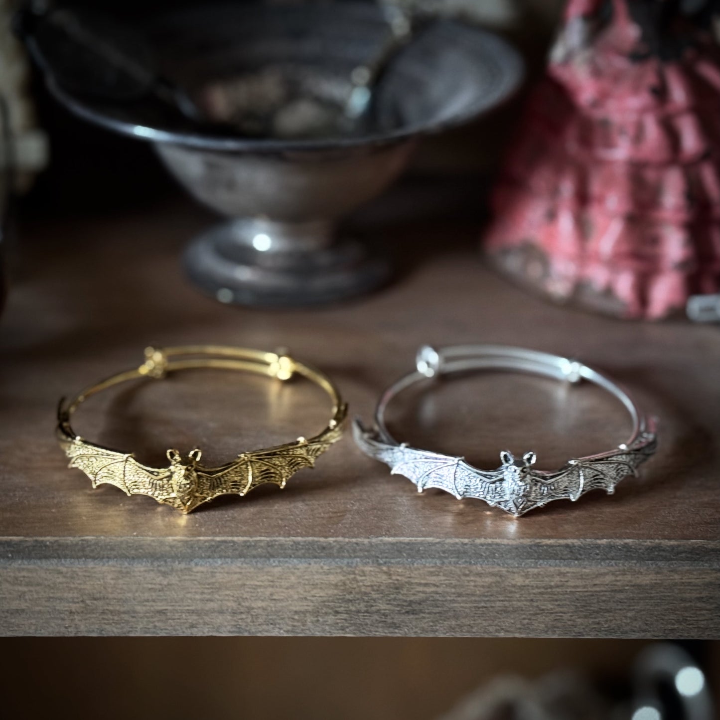 Victorian Bat Bracelet in Gold