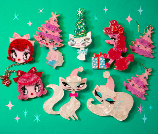 Mimi Loves Christmas Brooch by Miss Fluff x Lipstick & Chrome