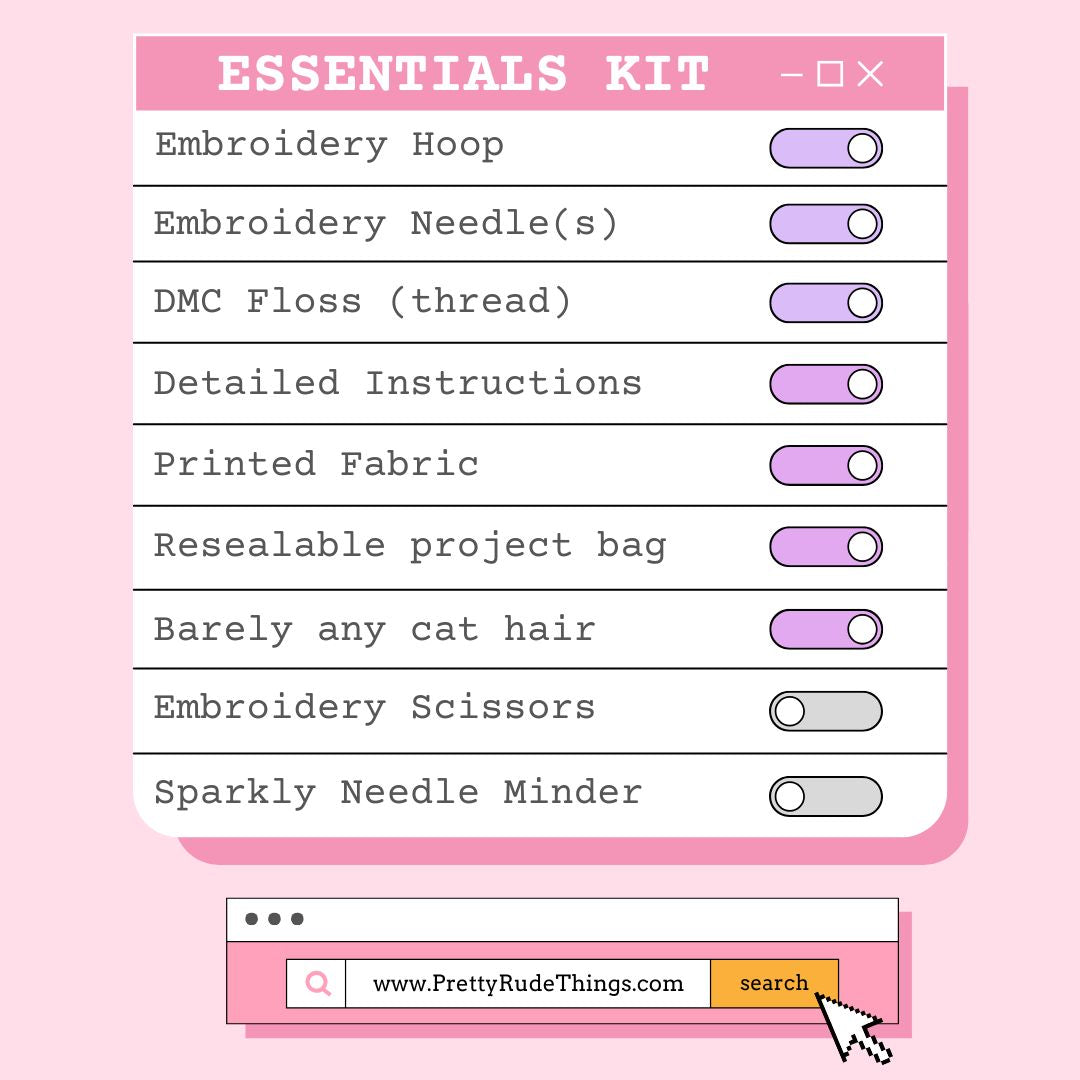 6" My Favorite Murder Embroidery Kit - Beginner Friendly