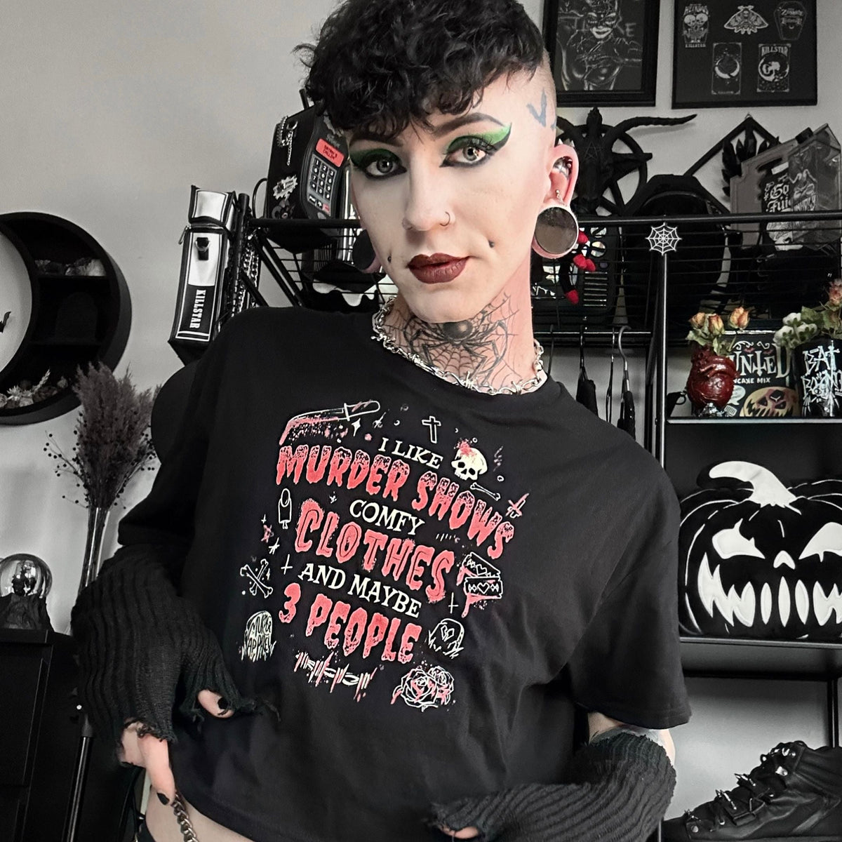Murder Shows and Comfy Clothes Crop Top
