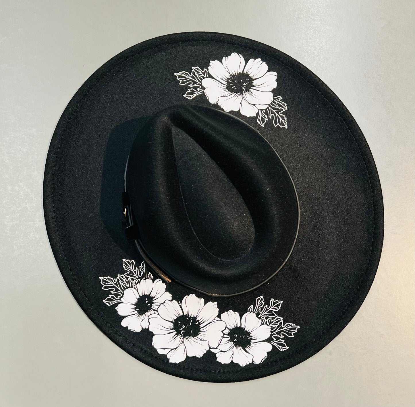 Vegan Felt Hat - XL Brim - Anemones