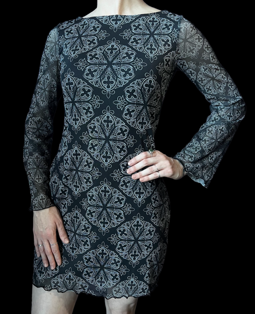 Mesh Mini Dress - Gothic Ornaments