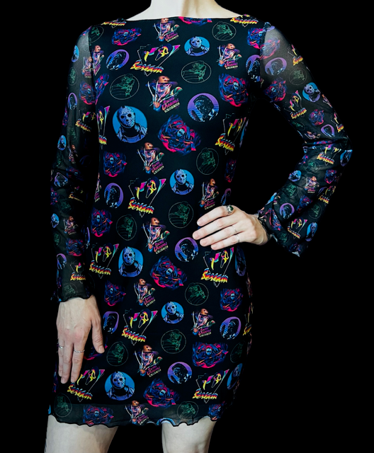 Mesh Mini Dress - 80's Horror