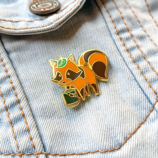 Tanuki x Matcha Tea Pin