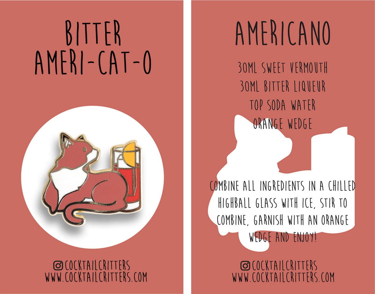 Cat x Americano Pin