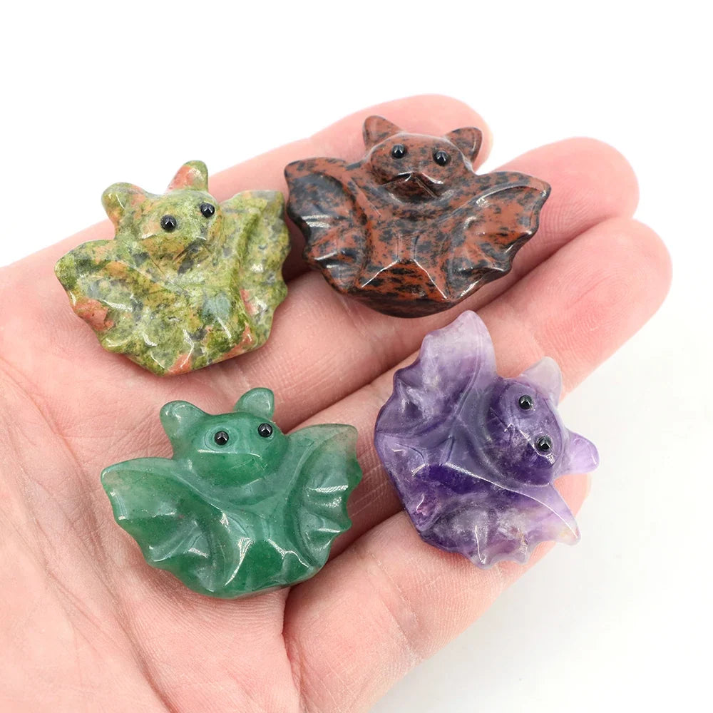 Crystal Bat Statues