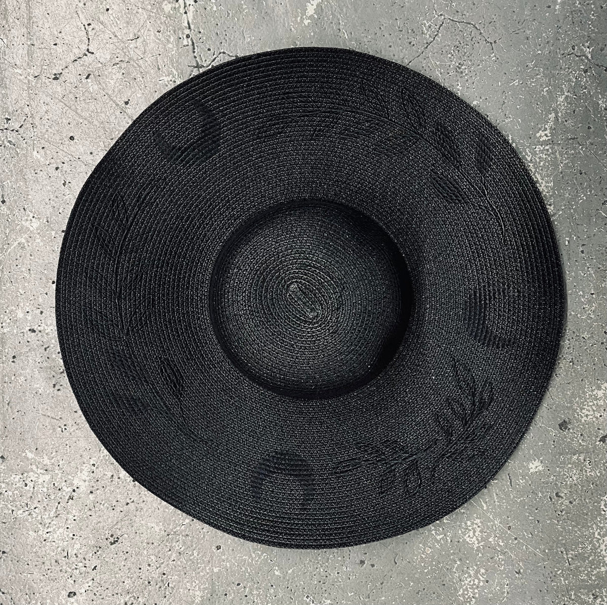 Floppy Sun Hat - XL Brim - Fern Moon - Black on Black