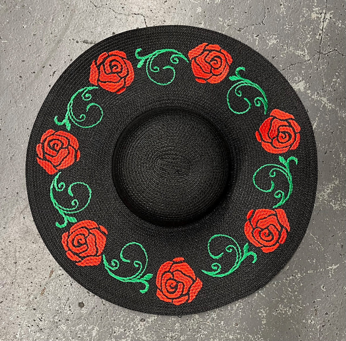 Floppy Sun Hat - XL Brim - Rose Crown
