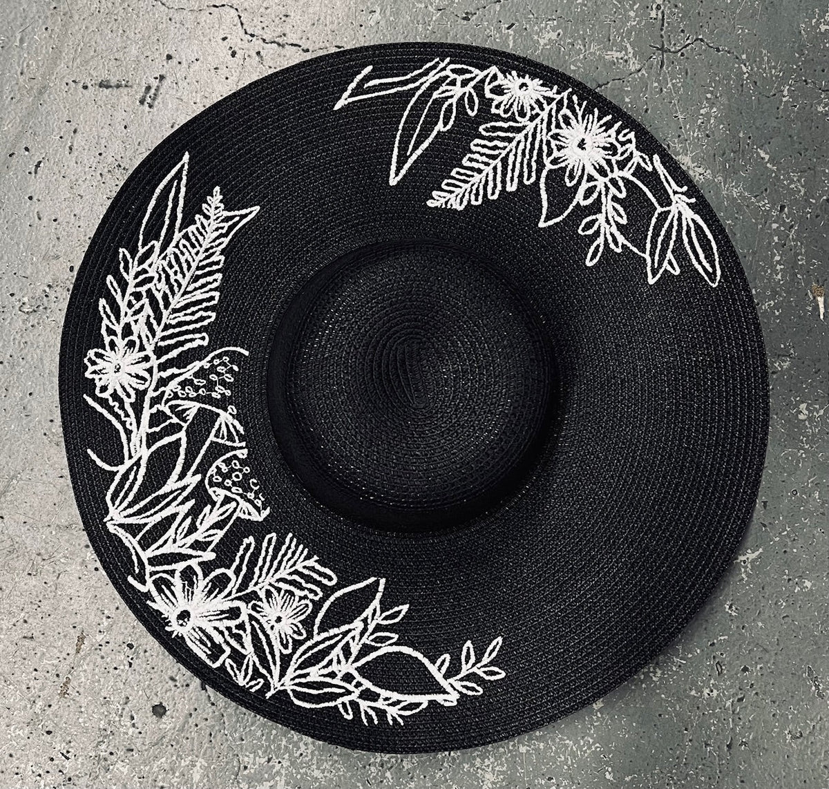 Floppy Sun Hat - XL Brim - Mushroom Floral