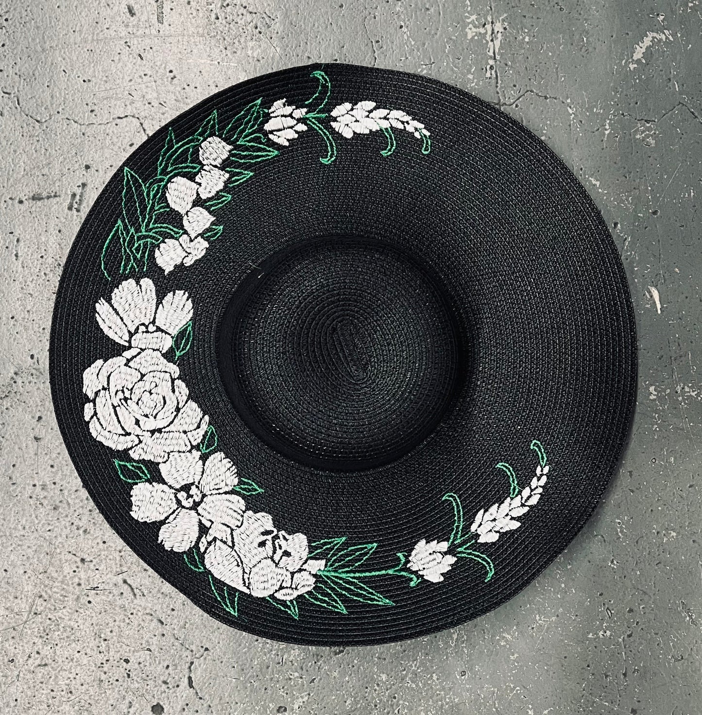 Floppy Sun Hat - XL Brim - Floral Crescent Moon