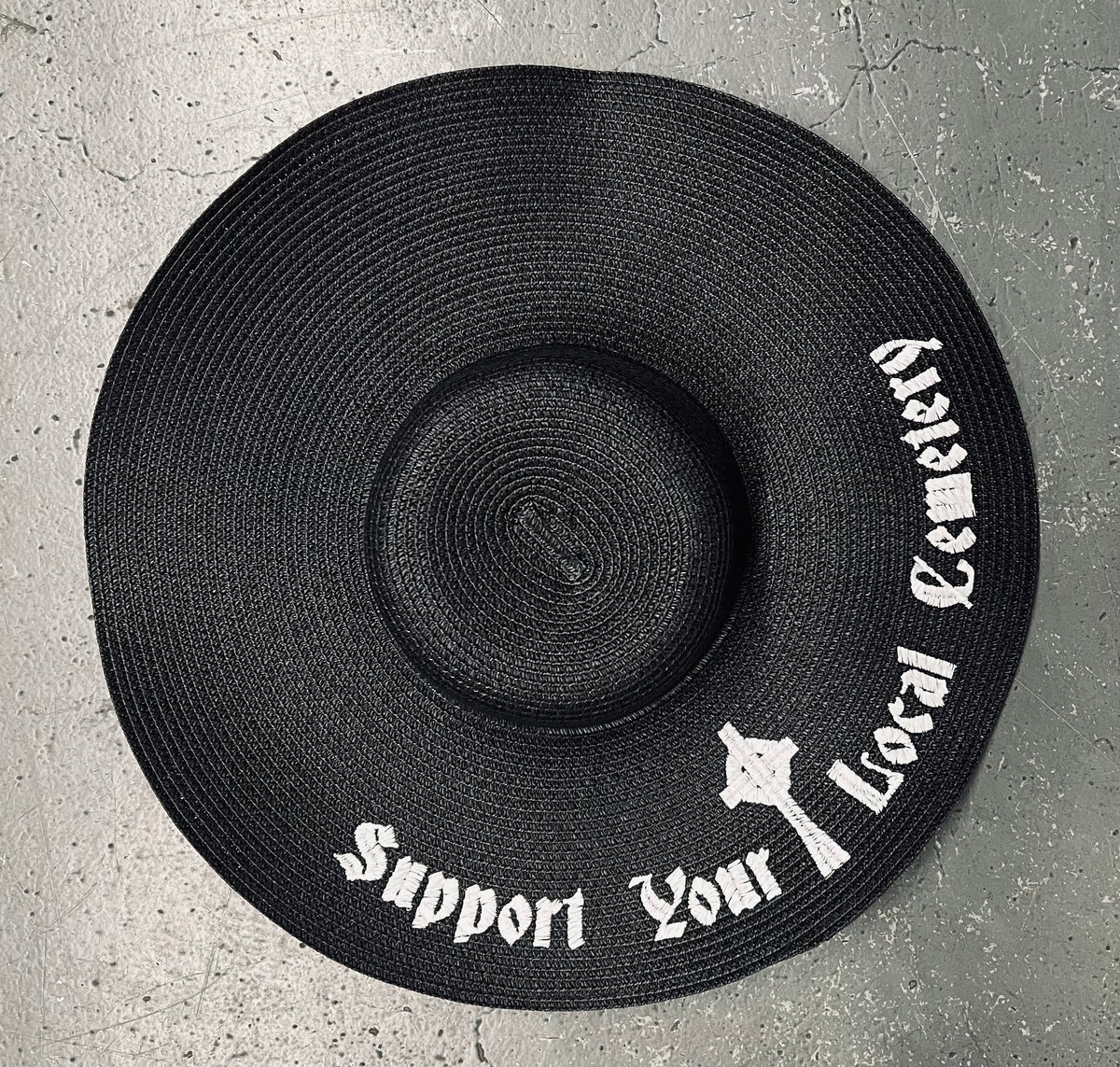 Floppy Sun Hat - XL Brim - Support Your Local Cemetery