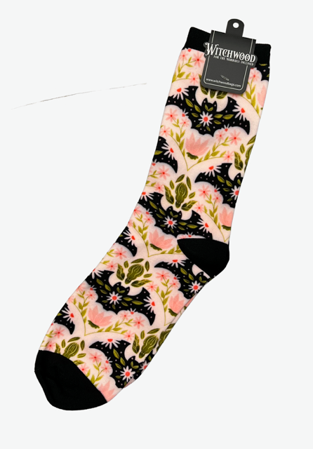 Novelty Socks - Floral Bat Damask