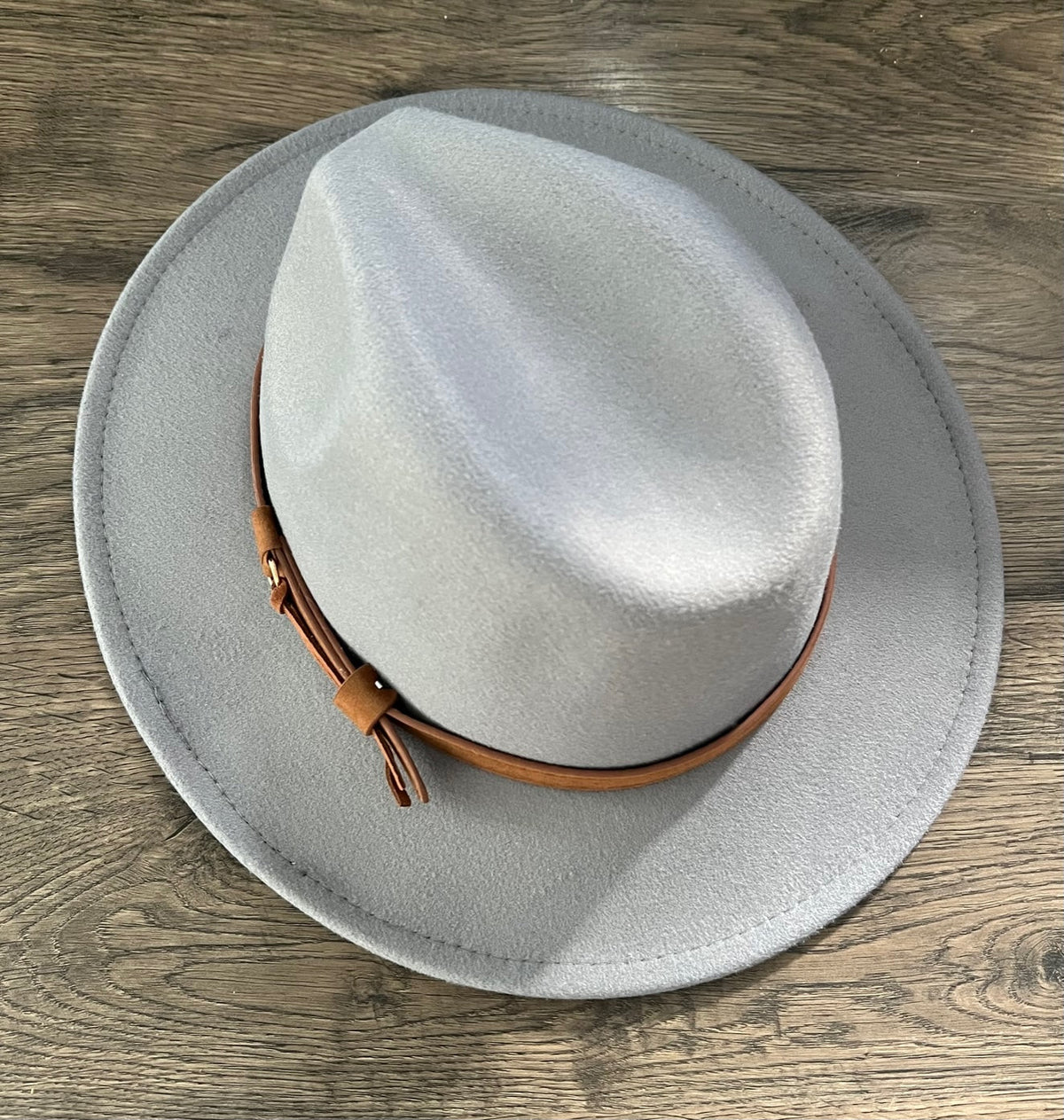 Fox & Fable - Vegan Felt Wide Brim Hat - Grey - Plain - READY TO SHIP