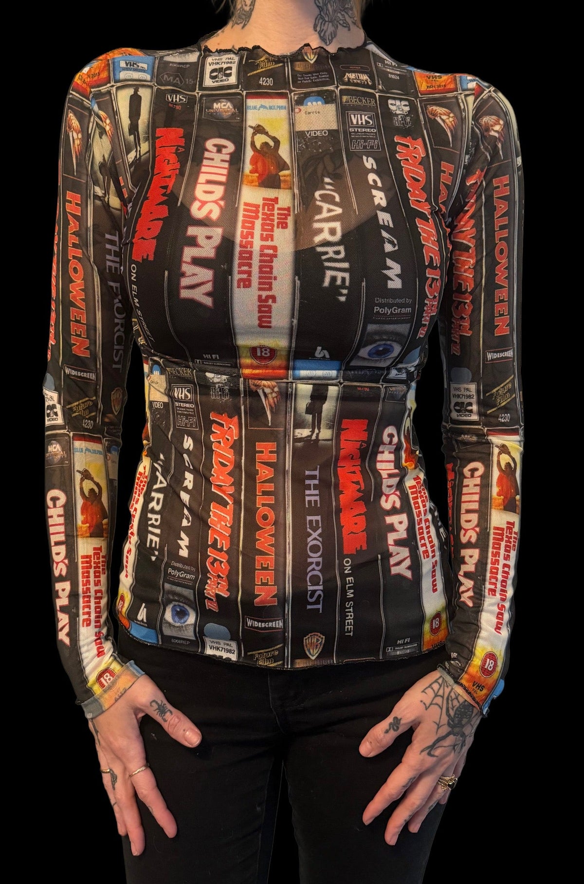 Sheer Mesh Top - Horror Movies