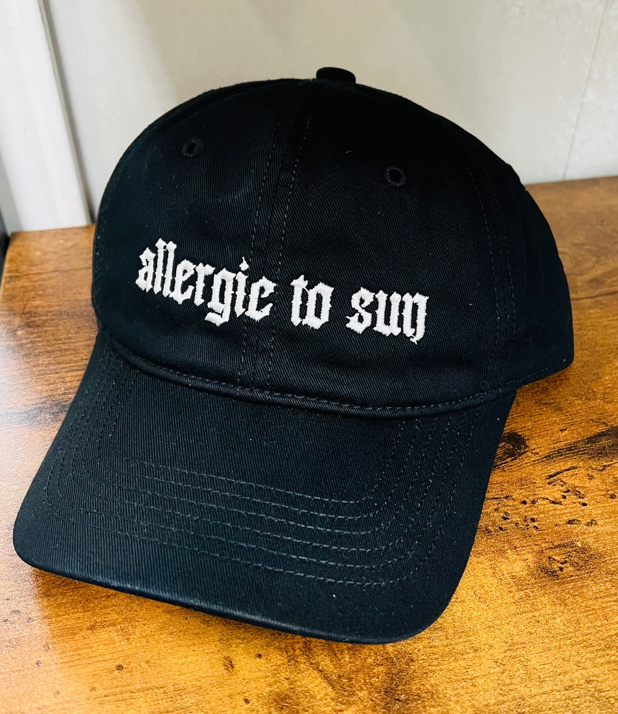 Allergic to sun - Embroidered Dad Hat - READY TO SHIP