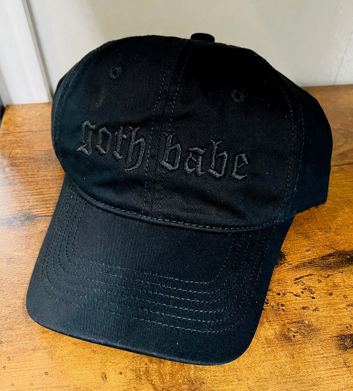 Black on Black - goth babe - Embroidered Dad Hat - READY TO SHIP