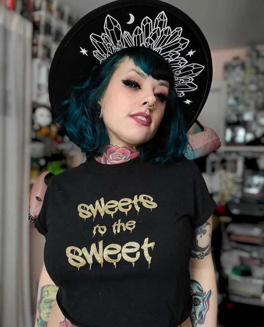 Vegan Felt Hat - XL Brim - Moonlight Crystals