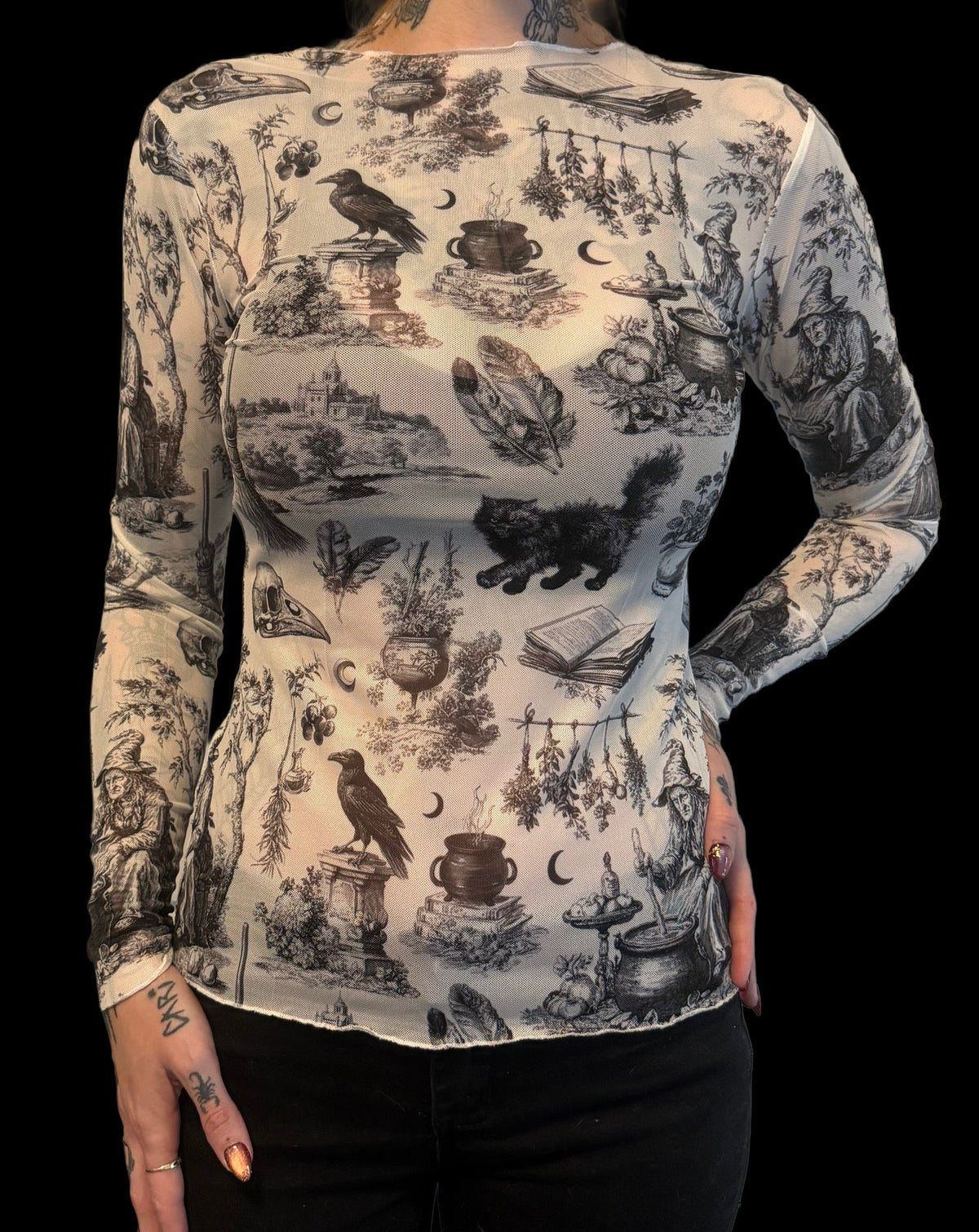Sheer Mesh Top - Witchcraft