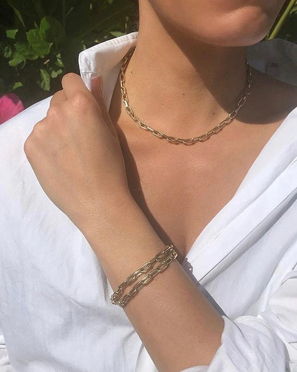 14k Gold Extra Large Open Link Chain Necklace