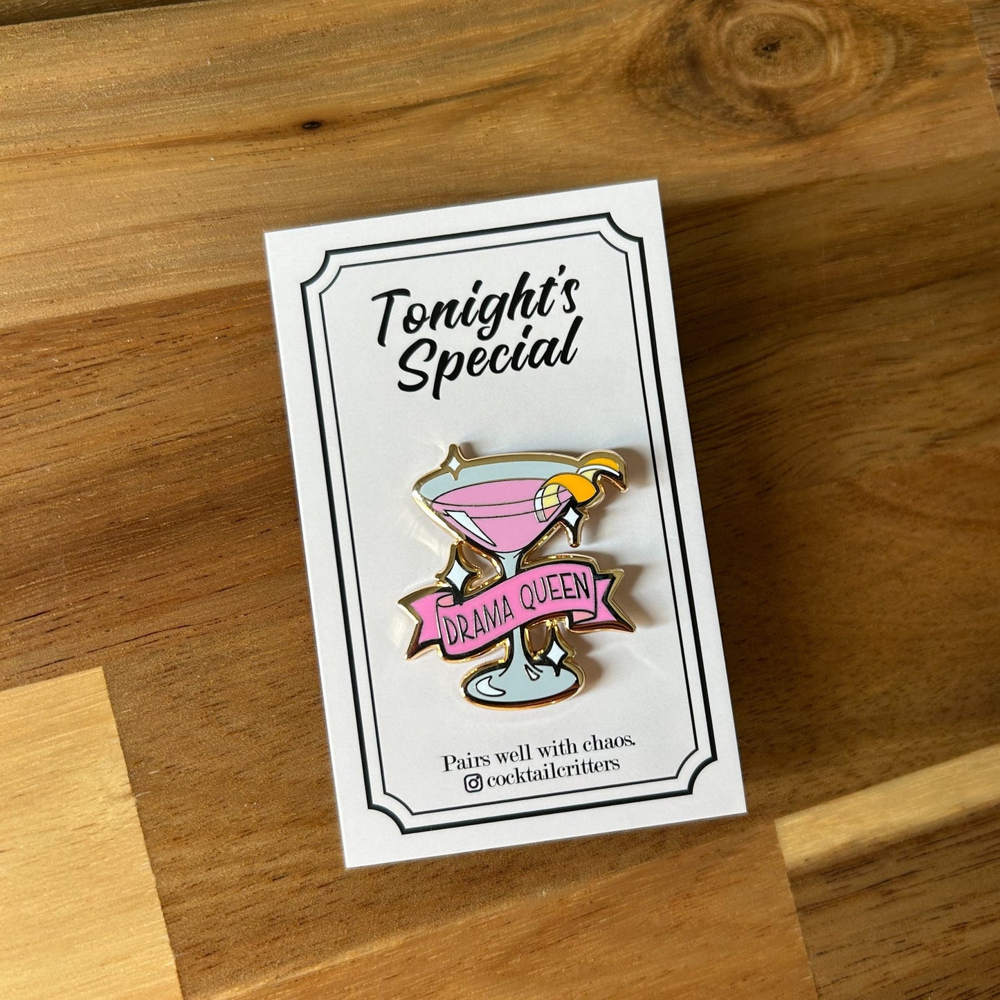 Cosmopolitan (Drama Queen) Cocktail Pin