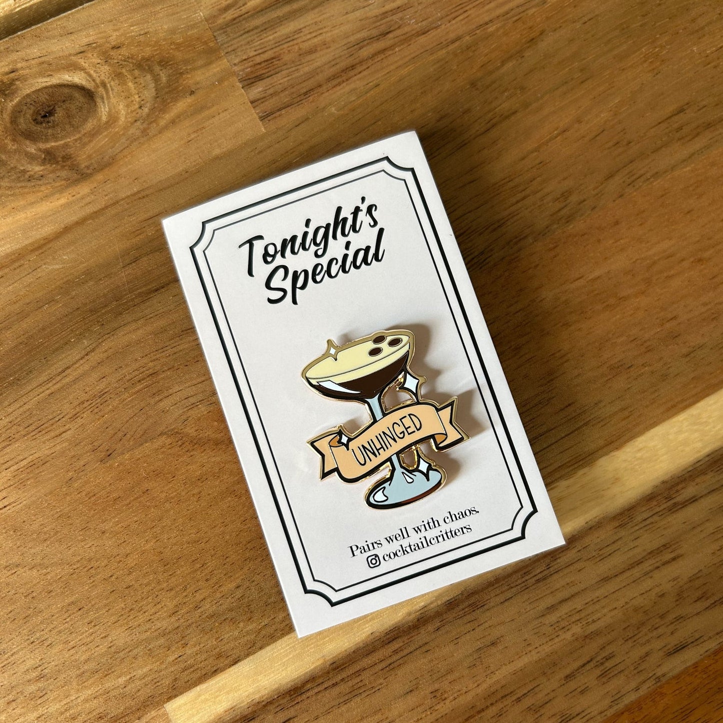 Espresso Martini (Unhinged) Cocktail Pin