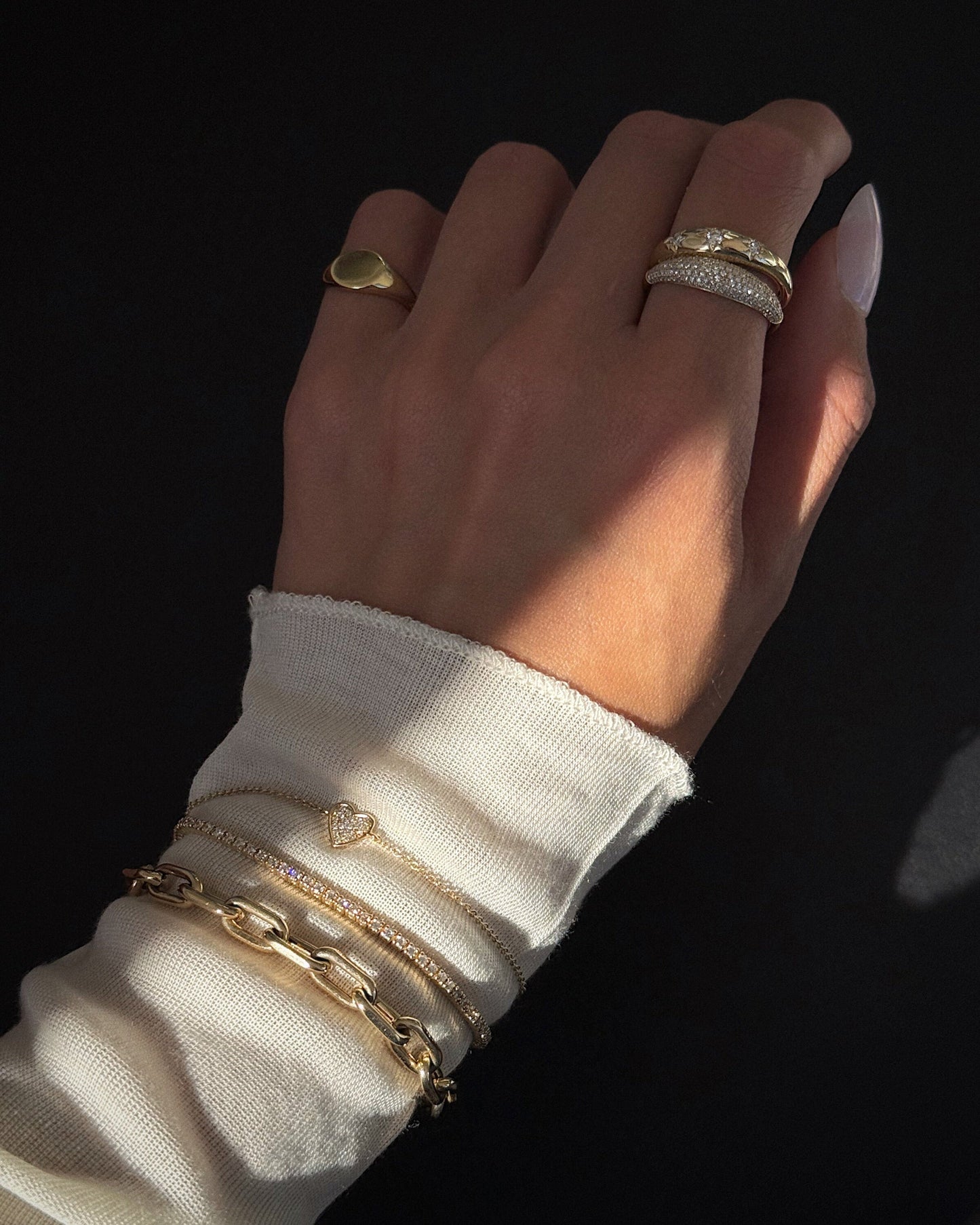 14k Gold Large Open Link Chain Bracelet