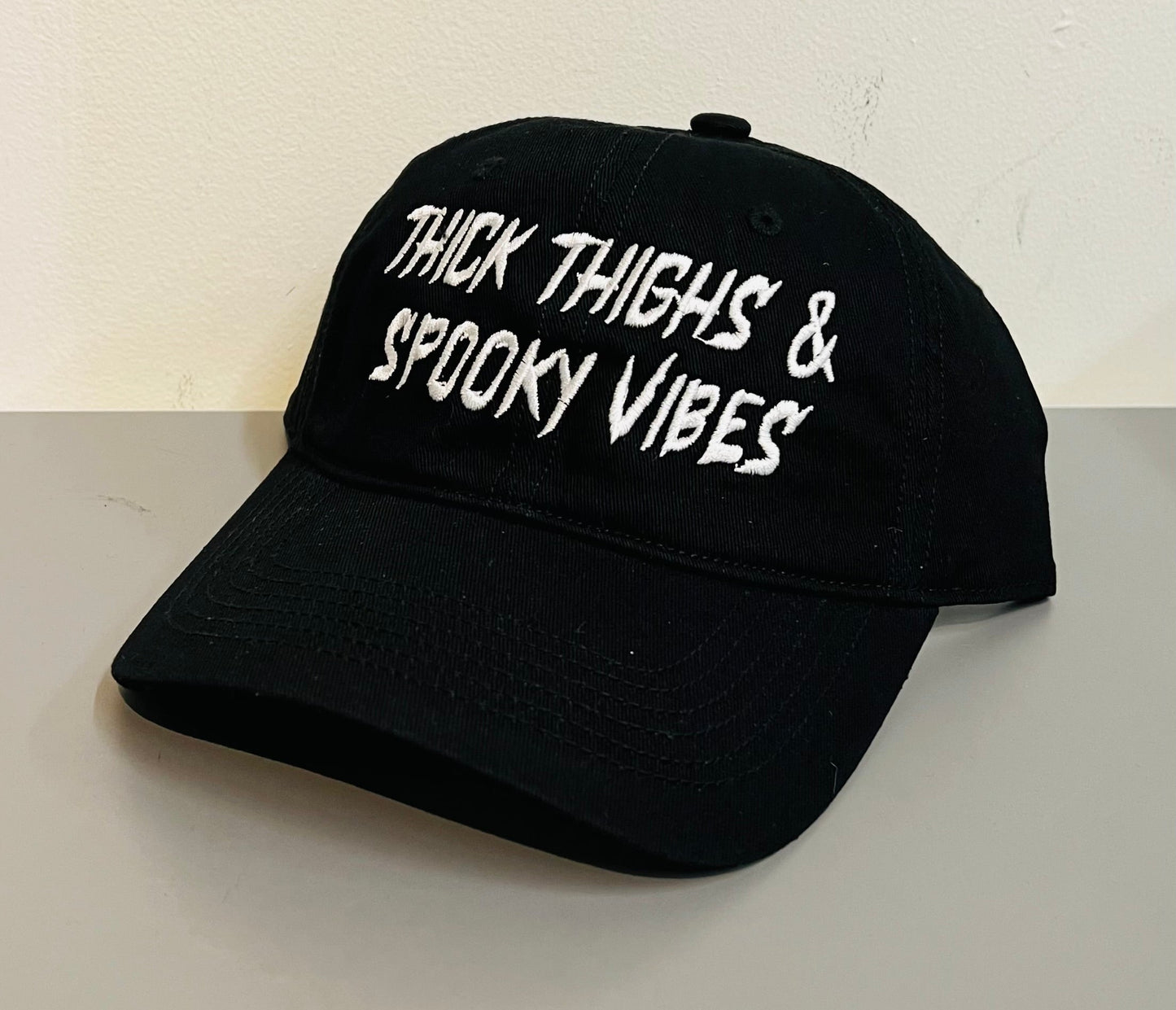 Thick Thighs & Spooky Vibes - embroidered dad hat - READY TO SHIP